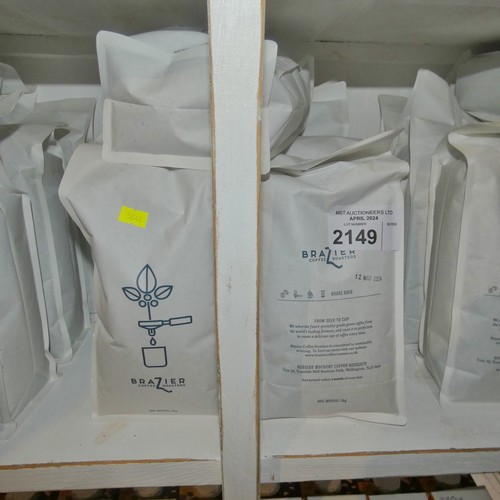 2149 - 7 x 1kg bags of coffee beans by Brazier and the roast dates are mostly Feb/March 2024