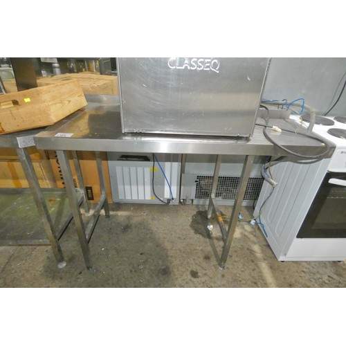 2165 - A commercial stainless steel catering type table approx 130x66cm