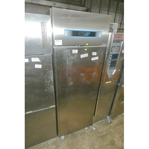 2192 - A commercial stainless steel fridge by Matricola type F-plus-TN 70, requires attention, heats up, wi... 