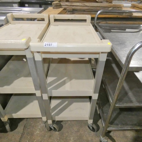 2197 - A commercial catering type 3 tier plastic trolley