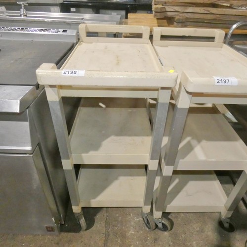 2198 - A commercial catering type 3 tier plastic trolley