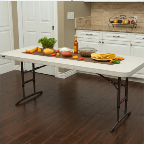 1137 - 1 x Lifetime plastic rectangular adjustable height folding table approx 182 x 76cm RRP £94