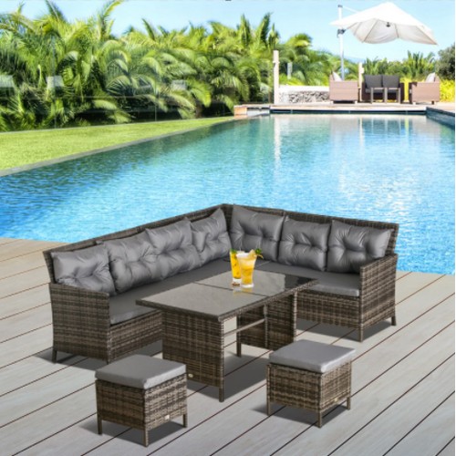 1152 - A Hayrulla 7-person outdoor seating group RRP £339. Supplied in three boxes and requires assembly