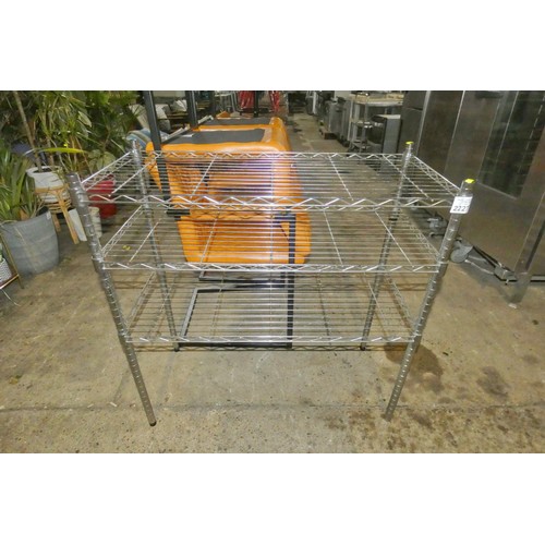 2227 - A small 3 shelf catering type rack approx 91x40x95cm