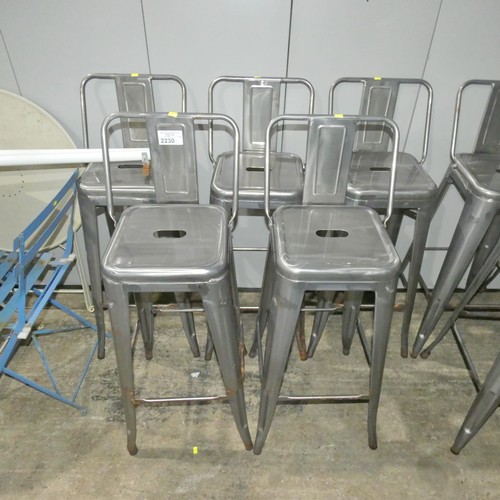 2230 - 5 tall silver metal stools