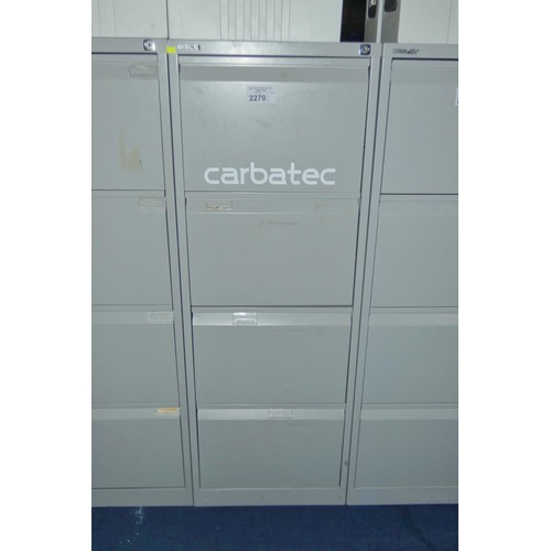 2270 - 1 x Bisley grey metal 4 drawer filing cabinet