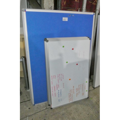 2283 - 5 x dry wipe boards each approx 60 x 90cm and 4 x notice boards each approx 90 x 120cm