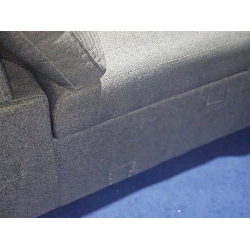 1156 - 1 x dark grey upholstered ottoman storage chaise longue (seat is hinged and lifts up to allow storag... 