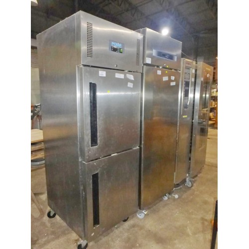 2193 - A commercial stainless steel stable door fridge by Polar type CW193, requires attention, heats up, w... 