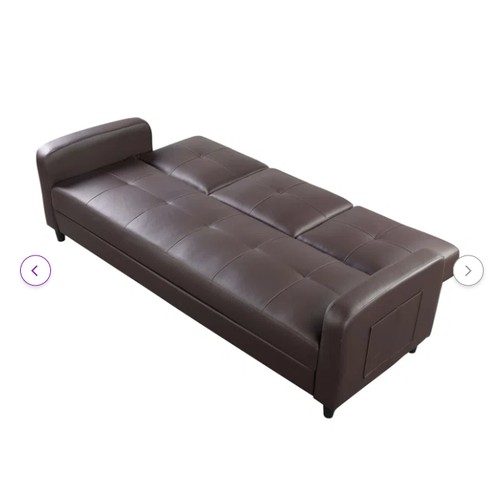 1187 - A Bundi three seater faux leather reclining sofa bed RRP £369. Supplied in two boxes and requires as... 