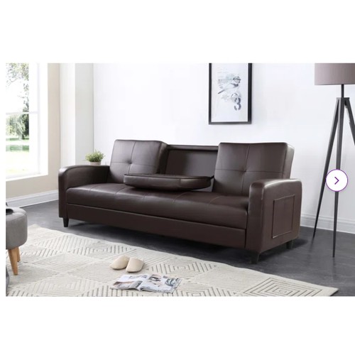 1187 - A Bundi three seater faux leather reclining sofa bed RRP £369. Supplied in two boxes and requires as... 