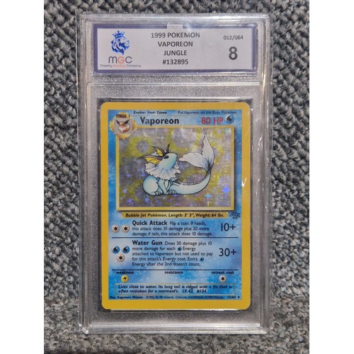 3496 - A graded jungle Pokémon trading card, Vaporeon grade 8 & A collection of various 1996-1999 common Po... 