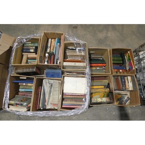 3077 - 10 boxes containing a quantity of various interesting / vintage books, sheet music etc. Not practica... 