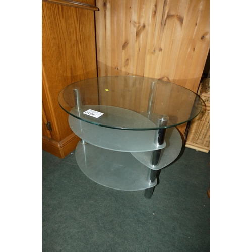 3154 - 1 x round glass coffee table diameter approx 65cm