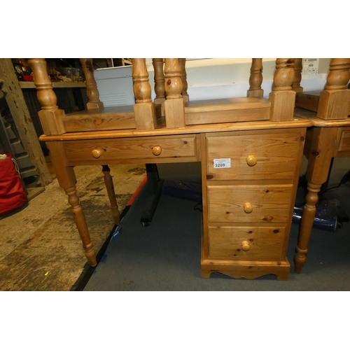 3209 - 1 x Pine desk approx 106 x 45cm