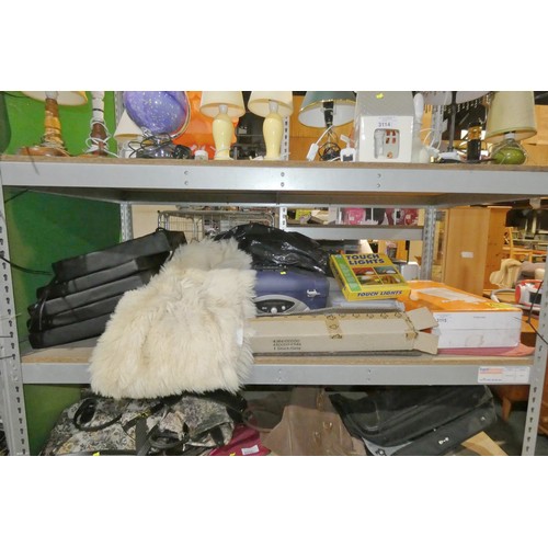 3115 - A quantity of various items including a Rock Box radio / cool box, an oil filled radiator 240v, seat... 