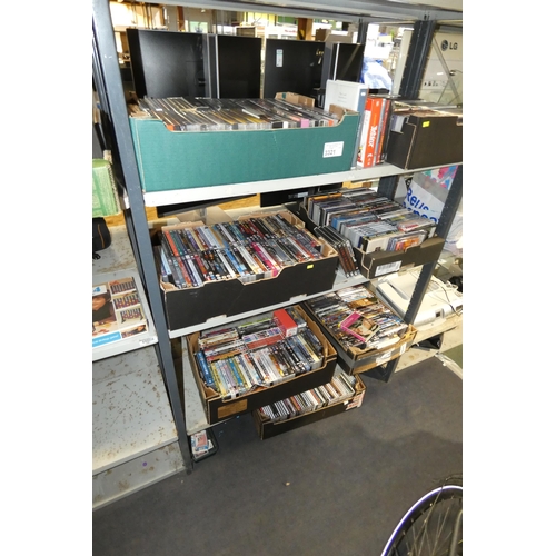 3321 - A large quantity of various DVDs & CDs, contents of 4 shelves