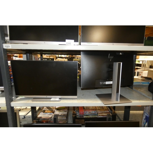 3343 - 2 x 23 inch flat screen computer monitors by HP type E233