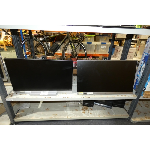 3344 - 2 x 23 inch flat screen computer monitors by HP type E233