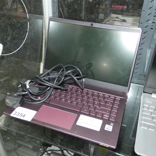 3354 - A laptop by HP type pavilion with an i3 10th generation 1.2 gigahertz processor, 8 gigabyte RAM, 256... 