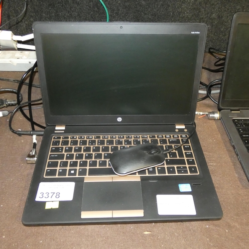 3378 - A laptop by HP type Folio 9470m with an i5 3rd gen 1.9ghz processor, 8gb ram, 256gb SSD running Wind... 