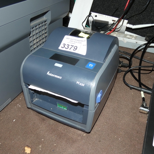 3379 - An Intermec pc43d label printer with power adapter - trade