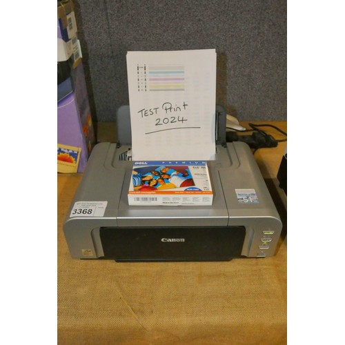 3368 - A Canon photo printer type Pixma IP4200 with a box of 100 high gloss 4x6 photo paper - tested workin... 