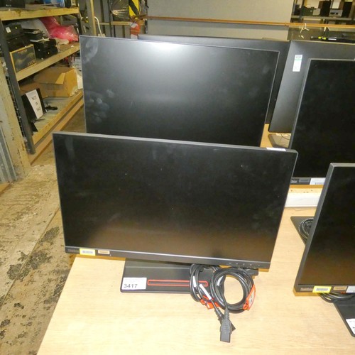 3417 - 2 x matching 24 inch slim bezel computer monitors by Lenovo type Think Vision T24i-10 & 20 -  trade ... 