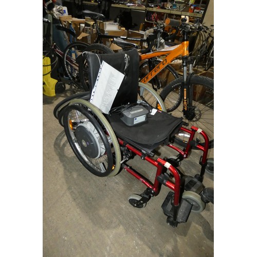 3059 - A Life wheelchair fitted with 2 x Alber E-Motion power assist wheels supplied with a mains battery c... 