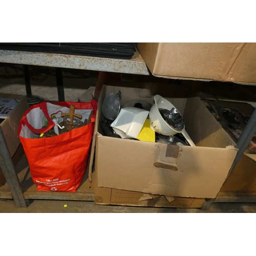 3124 - A quantity of various household items including crockery, cutlery, 2 x bottle racks, pot / pans etc.... 