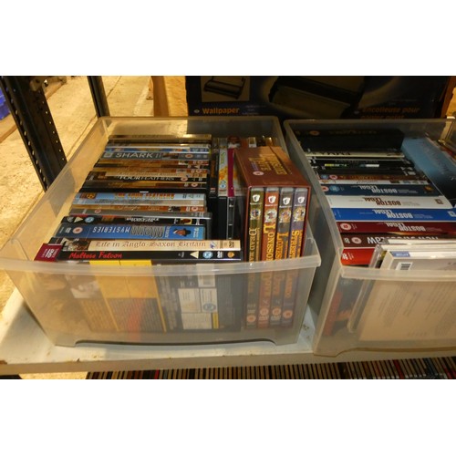 3324 - A quantity of various DVDs and CDs box sets etc. Contents of 3 shelves