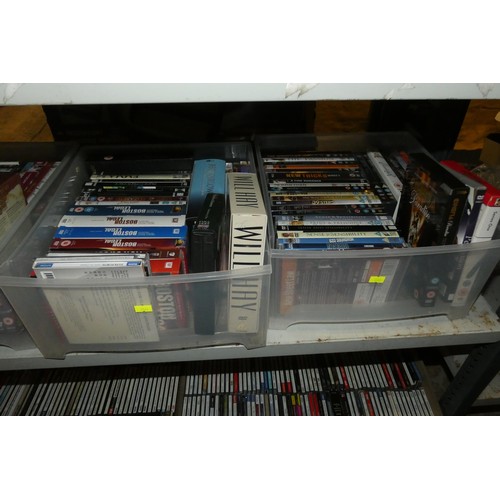 3324 - A quantity of various DVDs and CDs box sets etc. Contents of 3 shelves