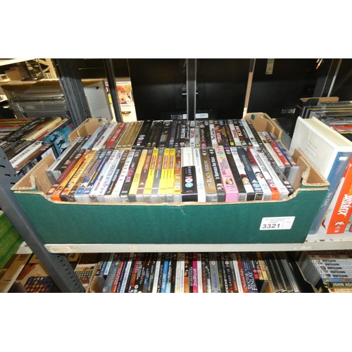 3321 - A large quantity of various DVDs & CDs, contents of 4 shelves