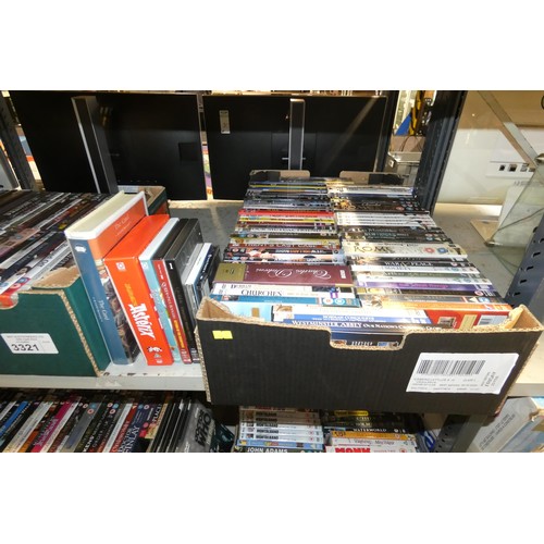 3321 - A large quantity of various DVDs & CDs, contents of 4 shelves