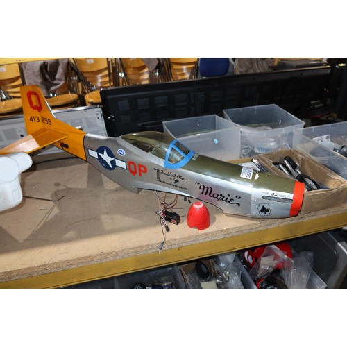 3670 - A quantity of various radio controlled equipment including a P51 body (no wings included), another a... 