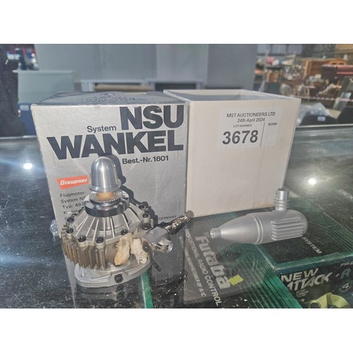 3678 - 1 x OS NSU Wankel rotary engine Nr 1801 with silencer. Boxed and appears to be unused