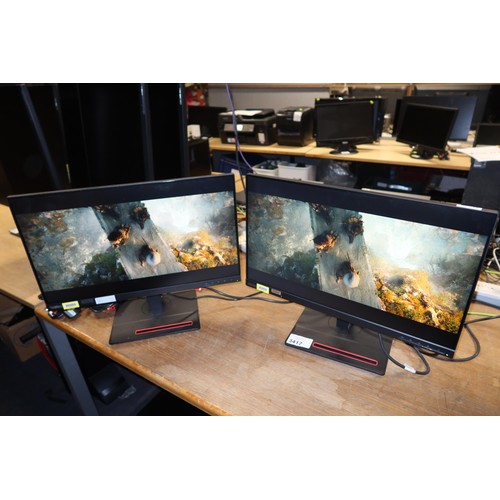 3417 - 2 x matching 24 inch slim bezel computer monitors by Lenovo type Think Vision T24i-10 & 20 -  trade ... 