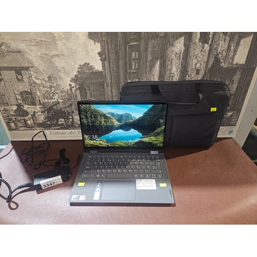 3347 - A Lenovo laptop type Ideal Pad Flex 5 with an AMD Ryzen 5 2.38 gigahertz processor, 8 gigabyte RAM, ... 