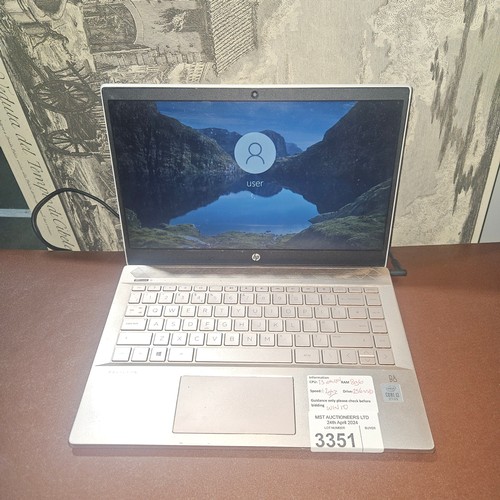 3351 - A laptop by HP type Pavillion with an i3 11th generation 1.2 gigahertz processor, 8 gigabyte RAM, 25... 