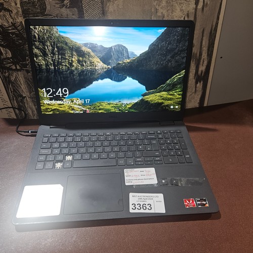 3363 - A laptop by Dell type Inspiron 15 with a Ryzen 5 2.1ghz processor, 8gb ram, 256gb SSD, running Windo... 