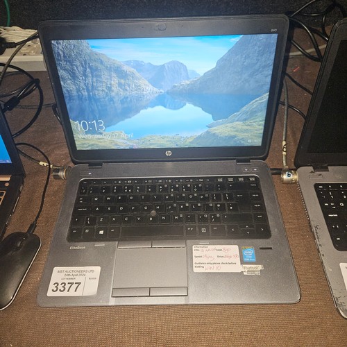 3377 - A laptop by HP type Elite Book with an i5 4th gen 1.9ghz processor, 8gb ram, 256gb SSD running Windo... 