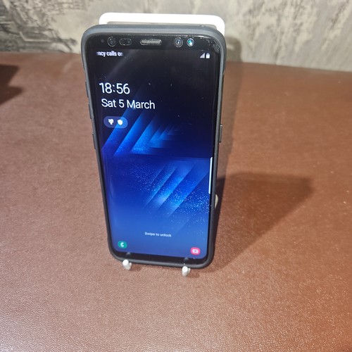 3397 - A used Samsung Galaxy S8 factory reset, previous owner removed, comes with power adapter, SIM remove... 