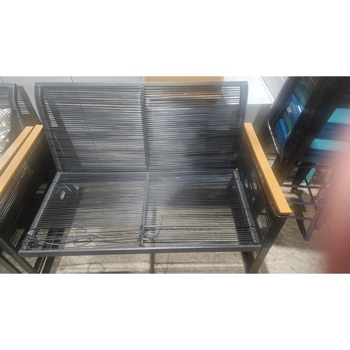 2233 - A metal framed 4 piece garden set comprising of sofa, 2 chairs and coffee table