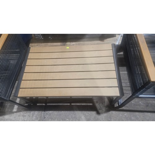 2234 - A metal framed 3 piece garden set comprising of 2 chairs and coffee table