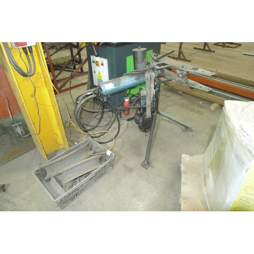 16 - A hydraulic tube bender 3ph fitted to a stand (no make / capacity visible) supplied with a grey plas... 