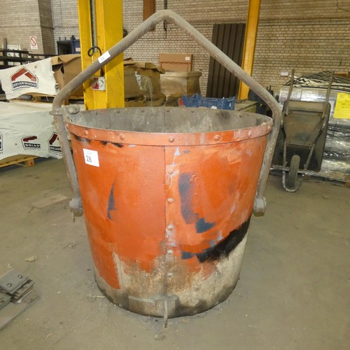 28 - 1 x round tipping metal scrap bin diameter approx 106cm x 99cm high. This scrap bin will be emptied ... 