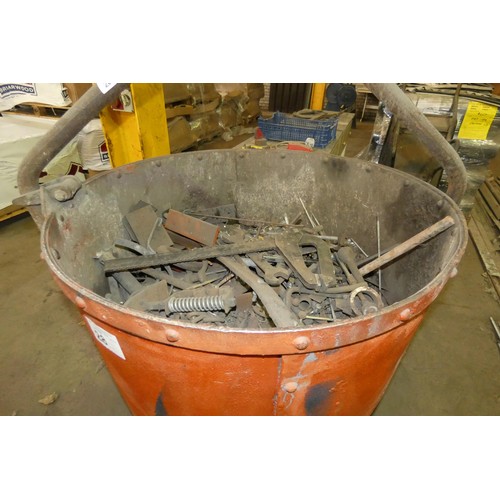 28 - 1 x round tipping metal scrap bin diameter approx 106cm x 99cm high. This scrap bin will be emptied ... 