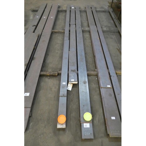 33 - A quantity of stock steel plate includes 150mm and 200mm wide, thicknesses include 10 and 12mm. Cont... 