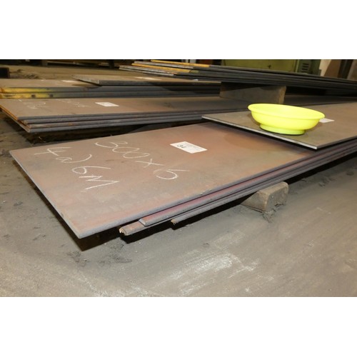 34 - A quantity of stock steel plate 300mm wide / 6mm thick. Contents of 1 stack and lengths vary up to 6... 