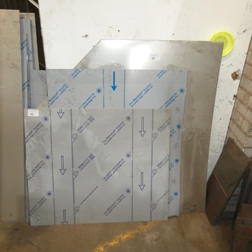 40 - A quantity of various stainless steel sheet off cuts. Not practical to list in detail, please view o... 